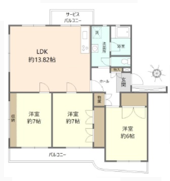 仲介手数料無料西千葉サンハイツ3号棟 4階（千葉市稲毛区天台3－3－3／売買・マンション）の写真